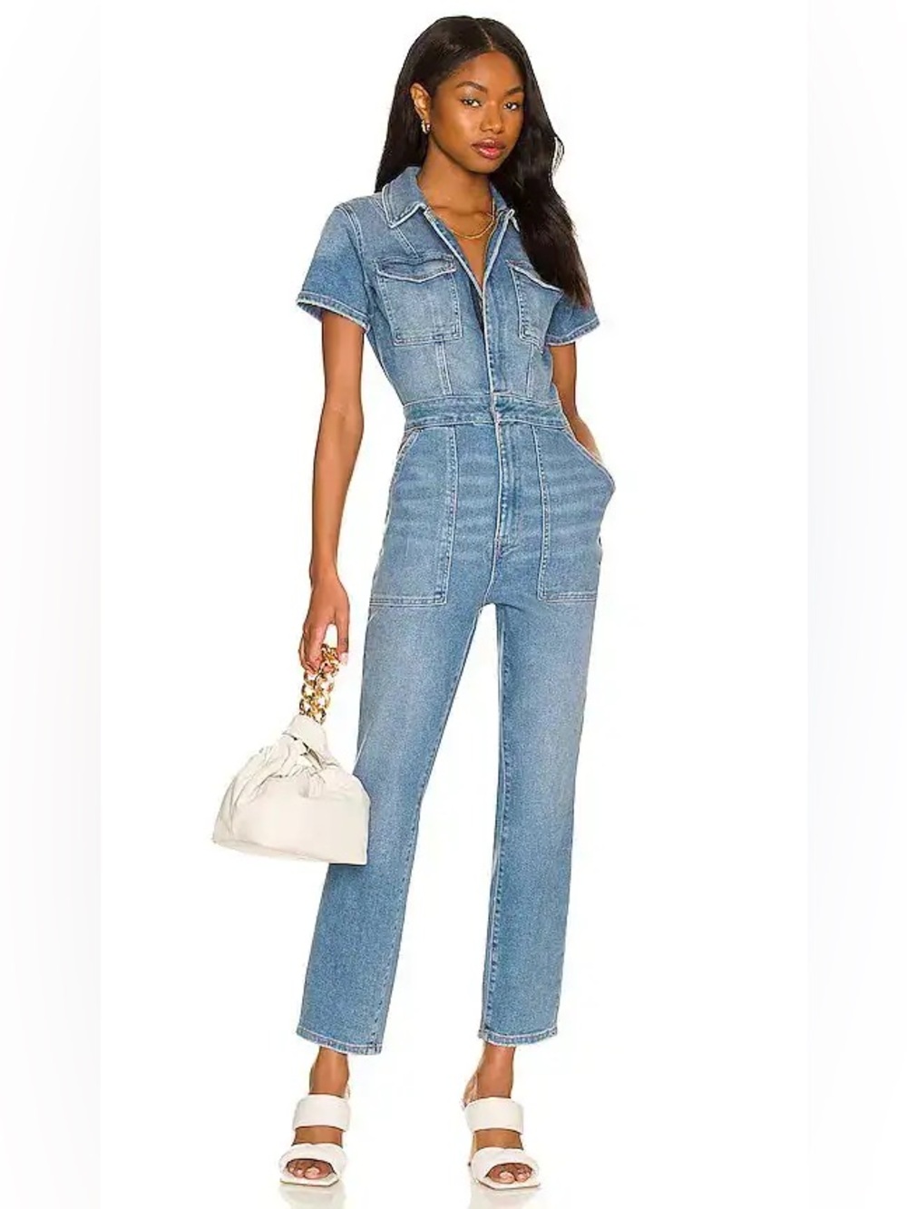 Good American Fit For Success Jumpsuit in Blue 274. - Picture 4 of 16